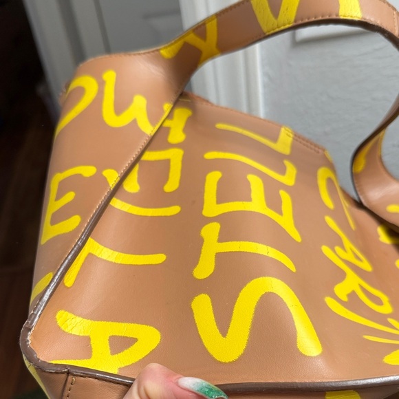 Stella McCartney Tan Tote with Yellow Graphics - Picture 6 of 10